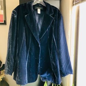 Jones Navy Blue Velvet Blazer Jacket Size 22